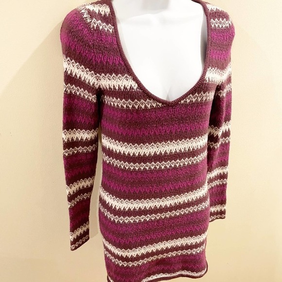 Free People Fair Isle Sweater Tunic Purple Size Small - Picture 5 of 15
